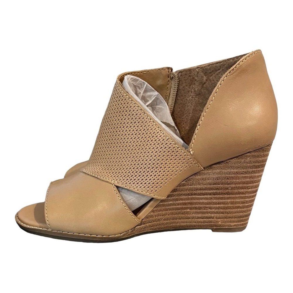 NEW Lucky Brand Jedrek Open Toe Wedge Booties